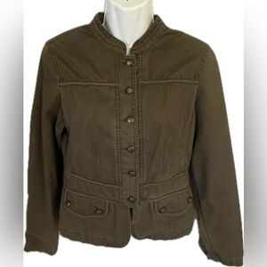 Vintage BKE Utility Jacket Biker Brass Buttons Streetwear Women’s S Military